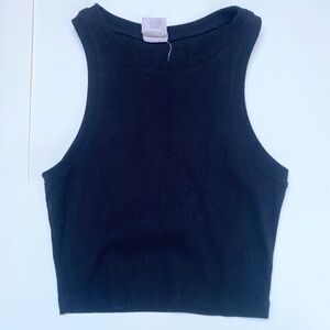 Black Sleeveless Ribbed Top